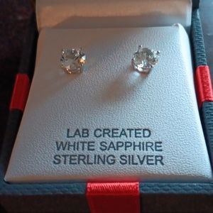 White Sapphire Sterling Silver Earrings